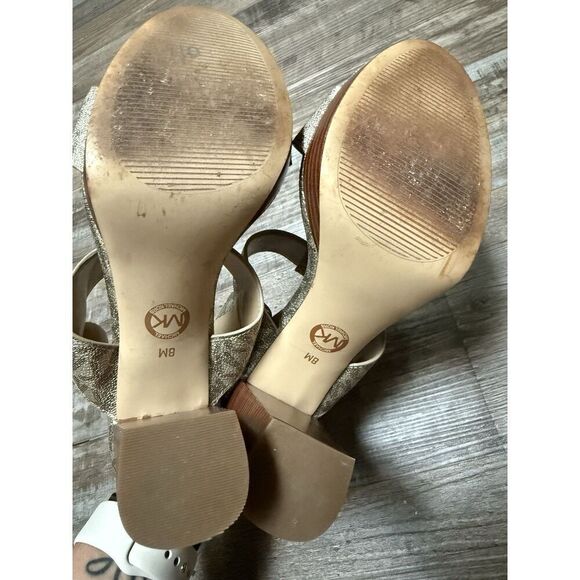 Michael Kors Becker Platform Sandals MK Signature Size 8M - Picture 5 of 7